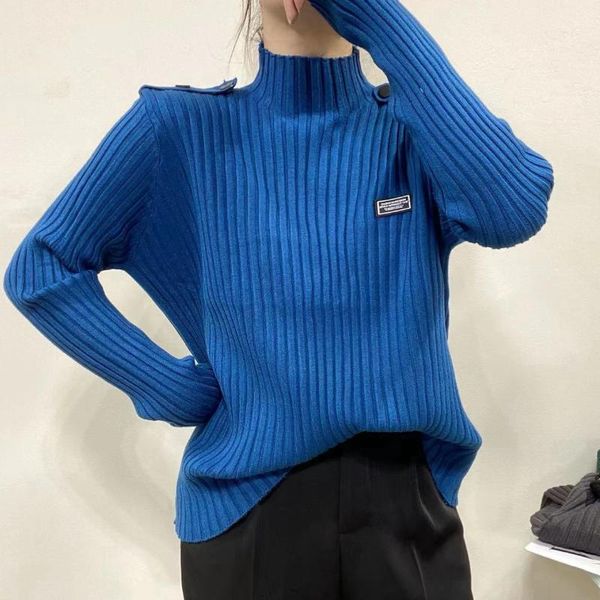 women's sweaters half-high collar pit strip knitting korean version of the autumn 2021 shoulder button long sleeve labeling wild slim t, White;black
women's sweaters half-high collar pit strip knitting korean version of the autumn 2021 shoulder button long sleeve labeling wild slim t, White;black