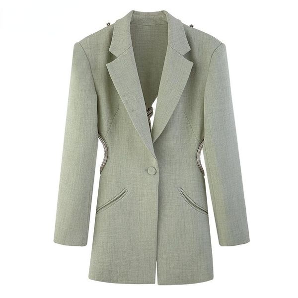 women's suits & blazers 2021 spring and autumn fashion women clothes hollow out backless light green color high waist blazer suit, White;black
women's suits & blazers 2021 spring and autumn fashion women clothes hollow out backless light green color high waist blazer suit, White;black