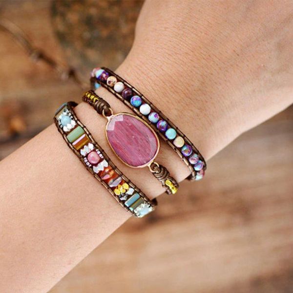 tennis 3layers black leather woven wrap bracelets multicolor imperial jaspe r crystal big strawverry quart z charm vintage, Golden;silver
tennis 3layers black leather woven wrap bracelets multicolor imperial jaspe r crystal big strawverry quart z charm vintage, Golden;silver