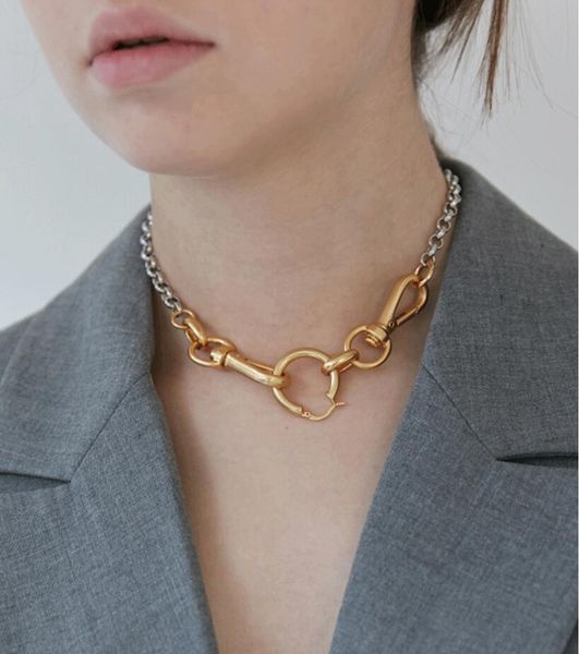 european and american fashion two-color necklace design niche high-end personality simple cold wind bracelet set female high-quality fast de, Silver
european and american fashion two-color necklace design niche high-end personality simple cold wind bracelet set female high-quality fast de, Silver