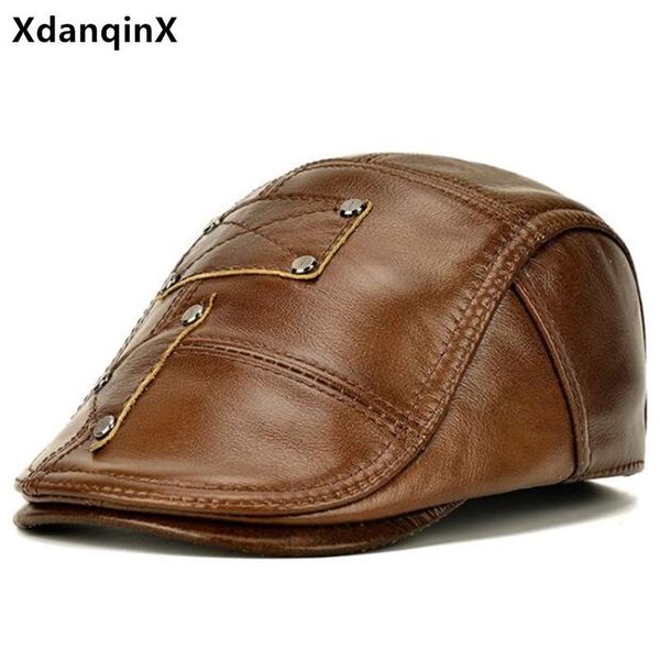 berets autumn winter natural genuine leather hat men's cowhide adjustable size casual cap plus velvet warm earmuffs caps, Blue;gray
berets autumn winter natural genuine leather hat men's cowhide adjustable size casual cap plus velvet warm earmuffs caps, Blue;gray