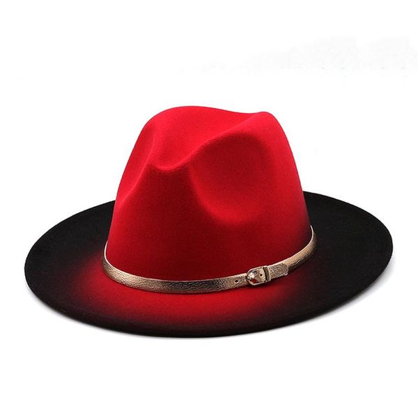 wide brim hats winter women gradient gold belt hat panama felt fedoras men artificial british style jazz cap, Blue;gray
wide brim hats winter women gradient gold belt hat panama felt fedoras men artificial british style jazz cap, Blue;gray