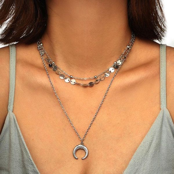 chokers winterxue bohemian trendy moon pendant necklaces for women vintage fashion multilayer choker statement jewelry, Golden;silver
chokers winterxue bohemian trendy moon pendant necklaces for women vintage fashion multilayer choker statement jewelry, Golden;silver