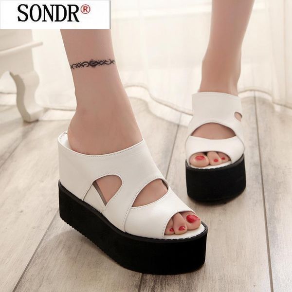 slippers summer women woman wedges faltform fish mouth shoes female cool high heel thick soled muffins slides shoe upd6, Black
slippers summer women woman wedges faltform fish mouth shoes female cool high heel thick soled muffins slides shoe upd6, Black