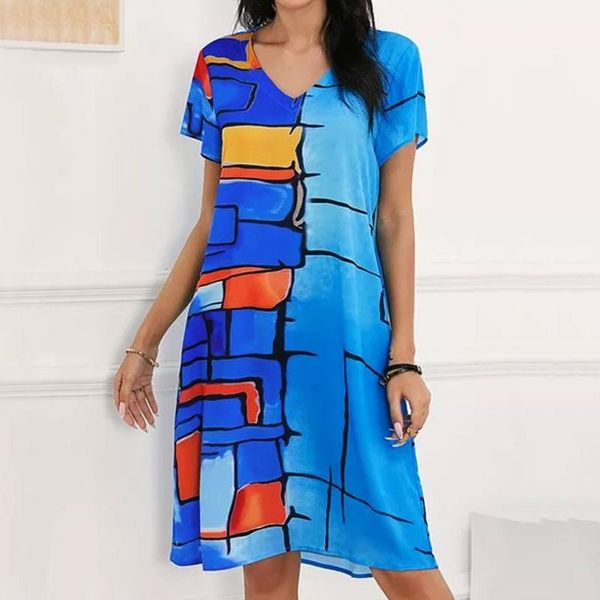 ethnic clothing women's casaul tee shirt dress fashion three color print short sleeve v-neck pullover loose mini summer party, Red
ethnic clothing women's casaul tee shirt dress fashion three color print short sleeve v-neck pullover loose mini summer party, Red