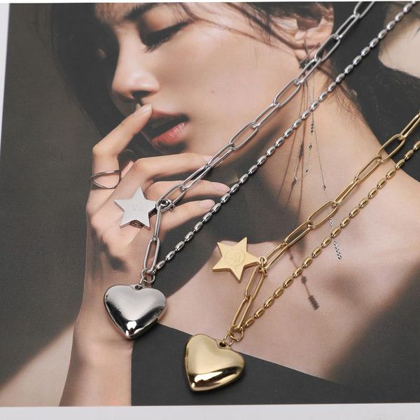 pendant necklaces clavicle chain necklace gold light luxury fashion trendy love stainless steel girl for women 2021 jewelry femme, Silver
pendant necklaces clavicle chain necklace gold light luxury fashion trendy love stainless steel girl for women 2021 jewelry femme, Silver