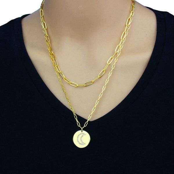 chains allme bling rhinestone moon coin necklaces for women mujer brass gold hollow linked chain pendant necklace gift, Silver
chains allme bling rhinestone moon coin necklaces for women mujer brass gold hollow linked chain pendant necklace gift, Silver
