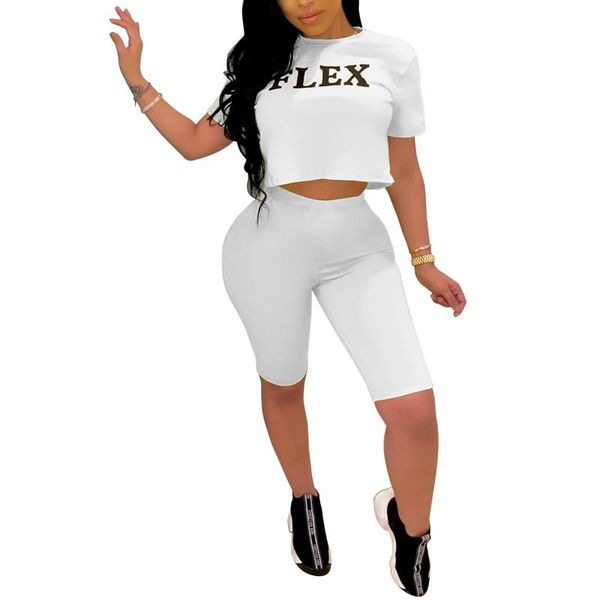 women's bare midriff high waist two-pieces set casual tight letter printing suit short sleeve pants clothing t-shirt, White
women's bare midriff high waist two-pieces set casual tight letter printing suit short sleeve pants clothing t-shirt, White
