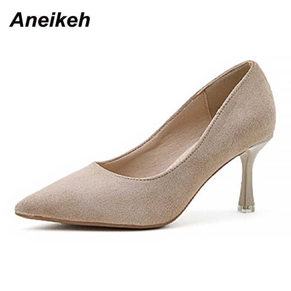 aneikeh spring/autumn flock high heels women party sandals classics pointed toe slip-on office lady pumps solid 35-40 210615, Black
aneikeh spring/autumn flock high heels women party sandals classics pointed toe slip-on office lady pumps solid 35-40 210615, Black
