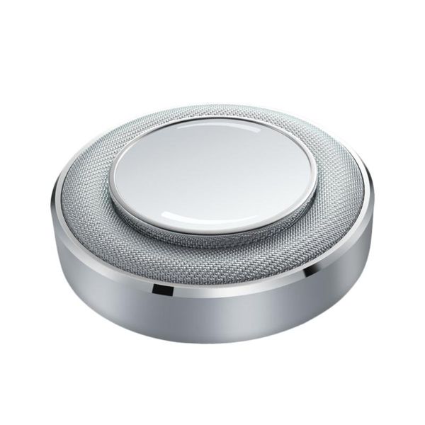 1pc vehicle mounted round shaped perfume car air vent freshener diffuser (silver)