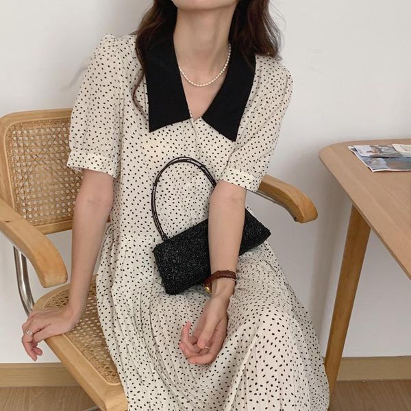 retro design niche color matching doll collar pleated temperament dress 2021 summer fashion women's clothing party dresses, White;black
retro design niche color matching doll collar pleated temperament dress 2021 summer fashion women's clothing party dresses, White;black