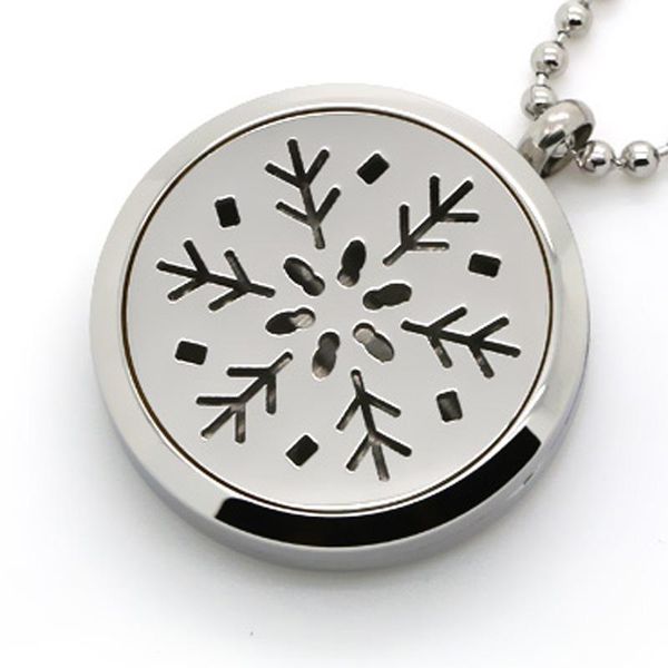 pendant necklaces snowflake pattern stainless steel diffuser necklace jewelry hollow perfume locket fashion round gift, Silver
pendant necklaces snowflake pattern stainless steel diffuser necklace jewelry hollow perfume locket fashion round gift, Silver
