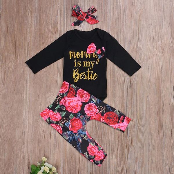 baby & children's 3pcs infant girl clothes long sleeve bowknot romper floral pants headband outfits set clothing sets, White 
baby & children's 3pcs infant girl clothes long sleeve bowknot romper floral pants headband outfits set clothing sets, White