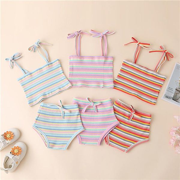 clothing sets 2pcs toddler summer tracksuit, stripe tied spaghetti straps vest + high-waist pantie suit for baby girls, 0-18 months, 3 color, White
clothing sets 2pcs toddler summer tracksuit, stripe tied spaghetti straps vest + high-waist pantie suit for baby girls, 0-18 months, 3 color, White
