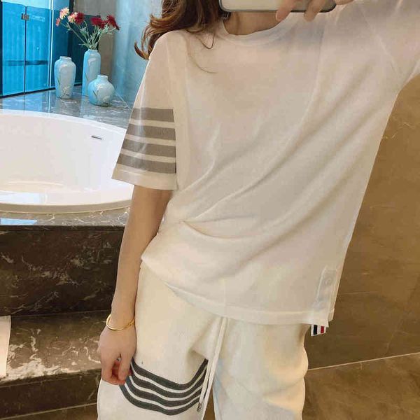 t-shirt women's summer tb college style round neck knitted ice hemp short sleeve casual t-shirt loose women's bottomed shirt aj8z, White
t-shirt women's summer tb college style round neck knitted ice hemp short sleeve casual t-shirt loose women's bottomed shirt aj8z, White