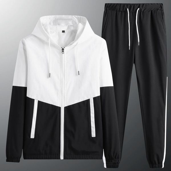 men's tracksuits spring and autumn sweater long sleeve suit youth sports leisure cardigan color matching two piece class clothes, Gray
men's tracksuits spring and autumn sweater long sleeve suit youth sports leisure cardigan color matching two piece class clothes, Gray