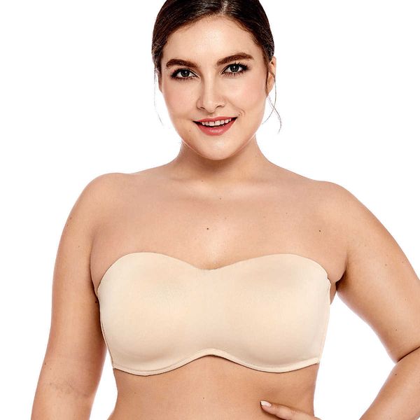 women's smooth seamless invisible underwire strapless minimizer bra 210623, Red;black
women's smooth seamless invisible underwire strapless minimizer bra 210623, Red;black