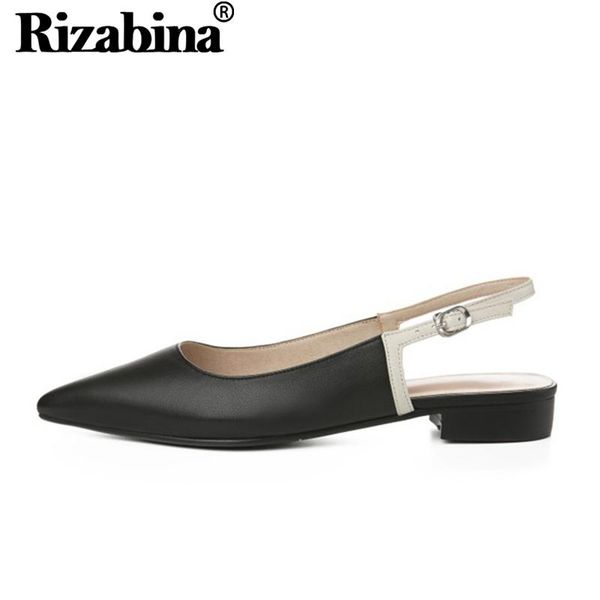 women flat sandals shoes fashion pointed head slingbacks genuine leather buckle casual footwear size 34-41, Black
women flat sandals shoes fashion pointed head slingbacks genuine leather buckle casual footwear size 34-41, Black