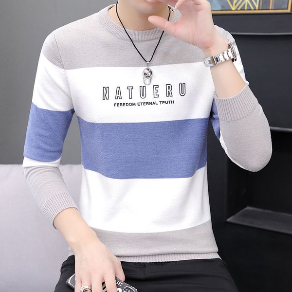 sweater knit men's live goods t shirt stripe round neck pullover ted backing fashion, White;black
sweater knit men's live goods t shirt stripe round neck pullover ted backing fashion, White;black