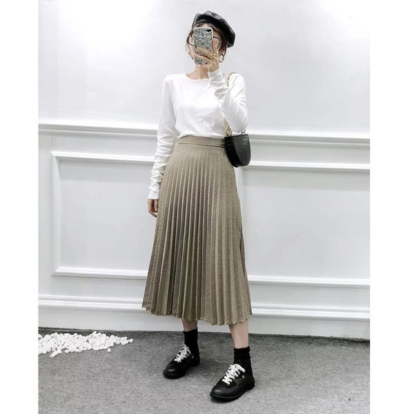 skirts summer women's plaid temperament small fragrance style wild high waist check pleated half-length skirt 2czx, Black
skirts summer women's plaid temperament small fragrance style wild high waist check pleated half-length skirt 2czx, Black