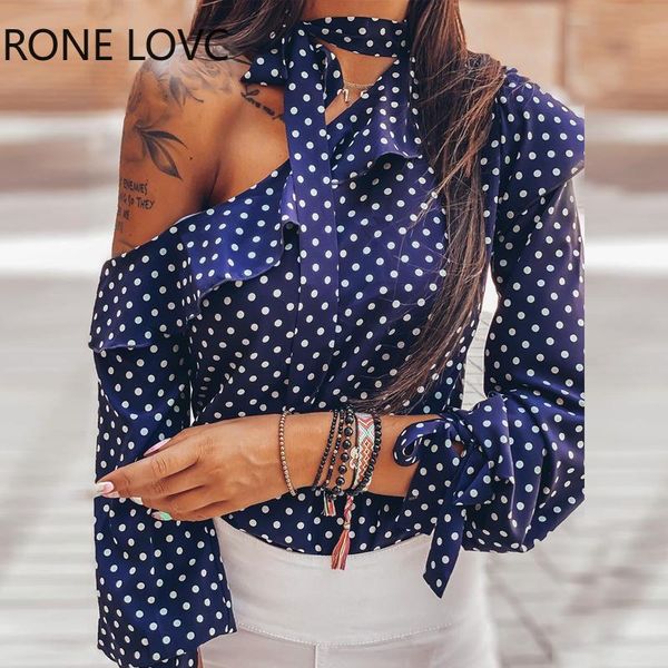 women ruffles polka dot one shoulder blouse long sleeve solid and blouses women's & shirts, White
women ruffles polka dot one shoulder blouse long sleeve solid and blouses women's & shirts, White