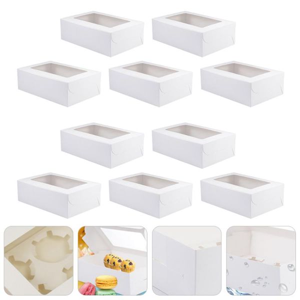 set 10pcs muffin cake boxes paper containers dessert six-grid storage (white) gift wrap
set 10pcs muffin cake boxes paper containers dessert six-grid storage (white) gift wrap