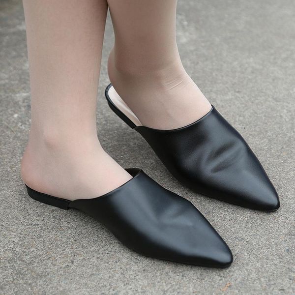 slippers women's baotou half female korean style comfortable flat-bottom pointed wild fashion shoes, Black
slippers women's baotou half female korean style comfortable flat-bottom pointed wild fashion shoes, Black