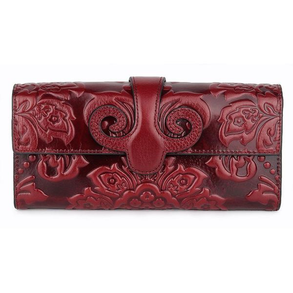 wallets 2021 selling oil wax leather women's long purse hand bag embossed, Red;black
wallets 2021 selling oil wax leather women's long purse hand bag embossed, Red;black