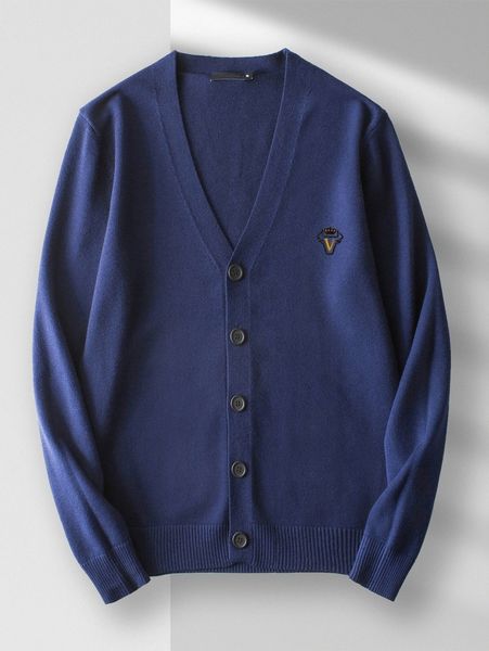 men bull & crown pattern cardigan q71a#, White;black 
men bull & crown pattern cardigan q71a#, White;black