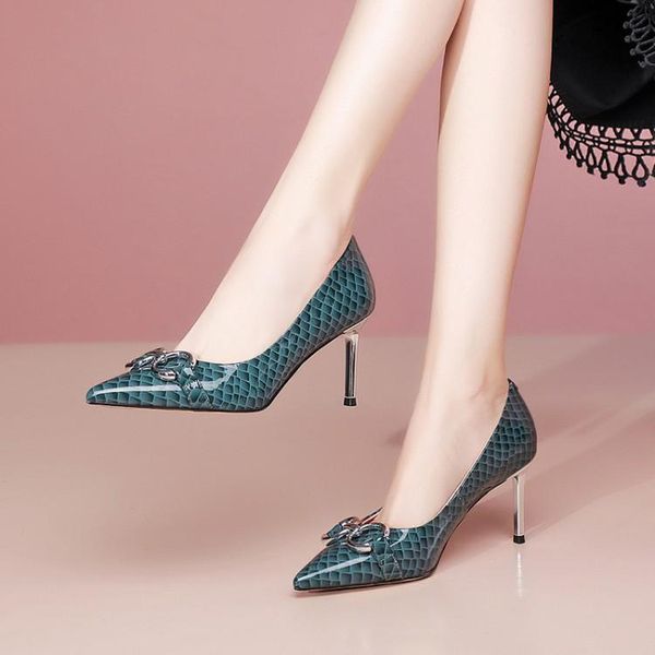 2021 women pumps soft cow leather autumn spring metal decoration slip on blue color pointed toe high heels dress shoes, Black
2021 women pumps soft cow leather autumn spring metal decoration slip on blue color pointed toe high heels dress shoes, Black