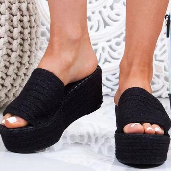 platform slippers for women open toe ladies summer wedges sandals high heels espadrilles woman shoes big size, Black
platform slippers for women open toe ladies summer wedges sandals high heels espadrilles woman shoes big size, Black