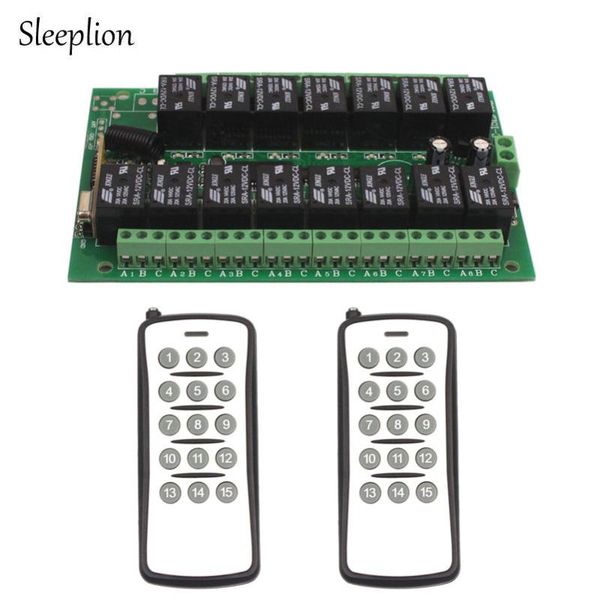 smart home control sleeplion dc 12v 10a relay 15ch circuit board wireless rf remote switch 2 transmitter+ receiver
smart home control sleeplion dc 12v 10a relay 15ch circuit board wireless rf remote switch 2 transmitter+ receiver