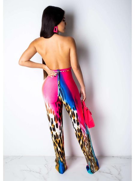 women's jumpsuits & rompers 2021 women leopard gradation print lace up halter neck open back wide leg jumpsuit nightclub romper playsui, Black;white
women's jumpsuits & rompers 2021 women leopard gradation print lace up halter neck open back wide leg jumpsuit nightclub romper playsui, Black;white