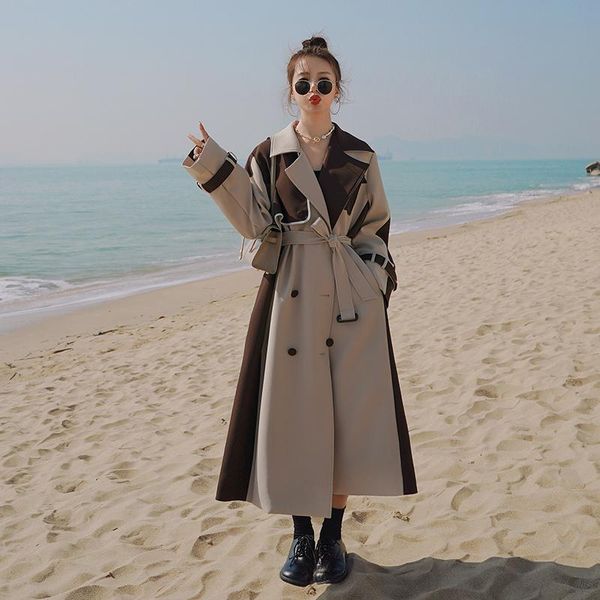 women's trench coats autumn mid-length coat, Tan;black
women's trench coats autumn mid-length coat, Tan;black