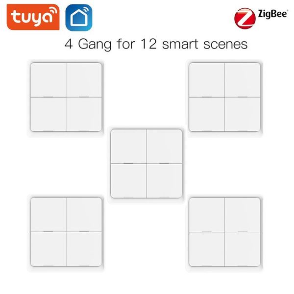 smart home control tuya zigbee switch 4 gang 12 scene switches push button controller battery powered remote work with gateway
smart home control tuya zigbee switch 4 gang 12 scene switches push button controller battery powered remote work with gateway