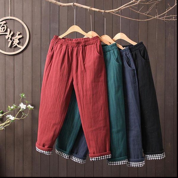 arrival autumn winter loose casual womens pants thicken cotton linen elastic waist vintage harem female trousers s378, Black;white
arrival autumn winter loose casual womens pants thicken cotton linen elastic waist vintage harem female trousers s378, Black;white