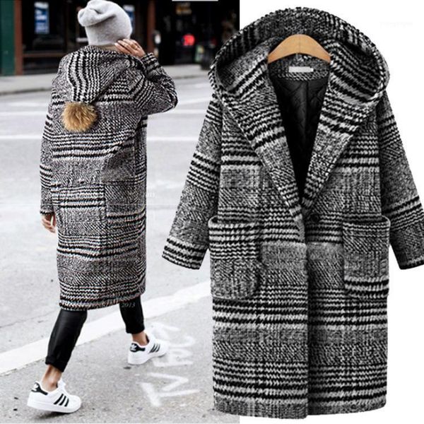 women's wool & blends women 2021 long-sleeved coat fashion ladies thick plaid streetwear elegant girls oversized chic, Black
women's wool & blends women 2021 long-sleeved coat fashion ladies thick plaid streetwear elegant girls oversized chic, Black