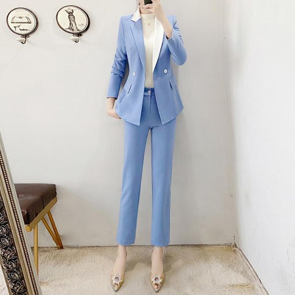 rosyroozy 2021 women fashion blue pants suit two pieces trousers set ol women's piece, White
rosyroozy 2021 women fashion blue pants suit two pieces trousers set ol women's piece, White