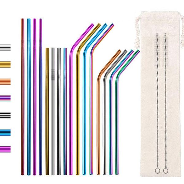 drinking straws 10pcs colorful 304 stainless steel straw reusable metal straight bent set with brush bag party bar accessories
drinking straws 10pcs colorful 304 stainless steel straw reusable metal straight bent set with brush bag party bar accessories