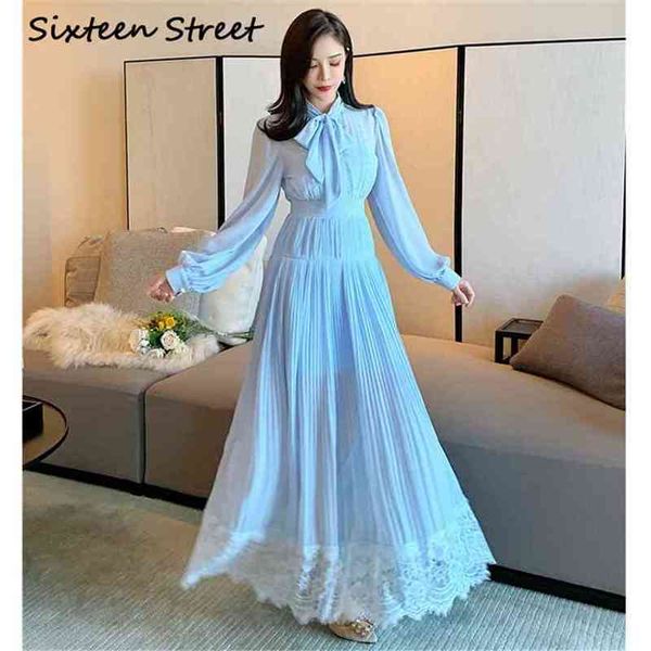 spring long woman dress light blue chiffon long-sleeve bow collar party elegant pleated maxi female runway design 210603, Black;gray
spring long woman dress light blue chiffon long-sleeve bow collar party elegant pleated maxi female runway design 210603, Black;gray