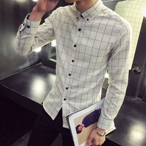 men's casual shirts shirtautumn plaid slim long sleeve shirt fashion men's wear gfs8, White;black
men's casual shirts shirtautumn plaid slim long sleeve shirt fashion men's wear gfs8, White;black