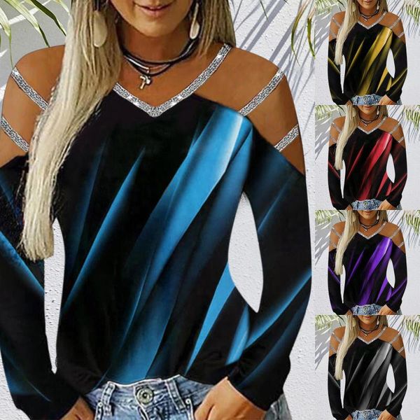 women casual sequin blouses shirts positioning line contrast printing v-neck long-sleeved elegant roupas women's tanks & camis, White
women casual sequin blouses shirts positioning line contrast printing v-neck long-sleeved elegant roupas women's tanks & camis, White