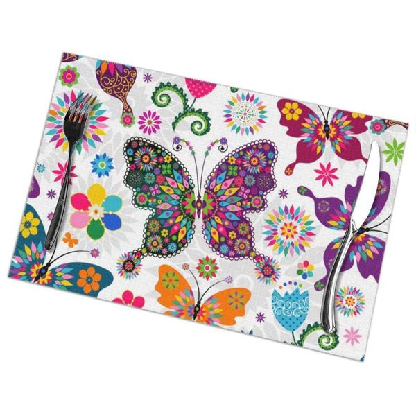 mats & pads tableware pad placemats 6 pcstable mat non-slip colorful butterflies and flowers for dining table
mats & pads tableware pad placemats 6 pcstable mat non-slip colorful butterflies and flowers for dining table