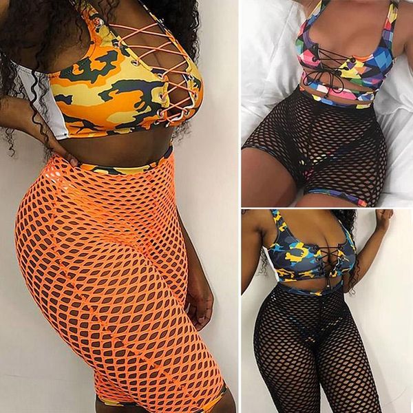 women's summer hollow strap leopard print mesh pants three-piece tracksuits, Gray
women's summer hollow strap leopard print mesh pants three-piece tracksuits, Gray