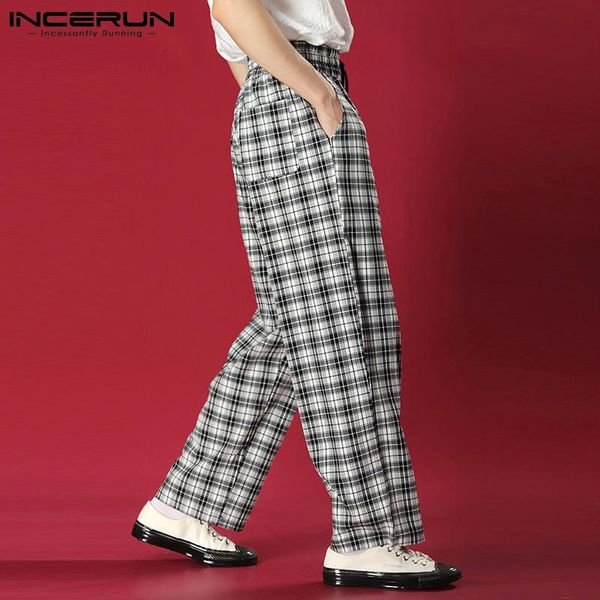 men's pants incerun 2021 comfortable plaid loose casual straight elastic waist trousers drawstring all-match fashion s-5xl, Black
men's pants incerun 2021 comfortable plaid loose casual straight elastic waist trousers drawstring all-match fashion s-5xl, Black