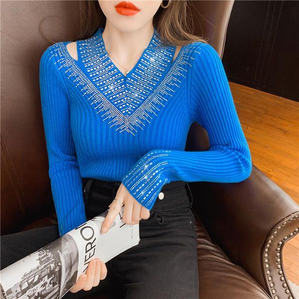 women's sweaters 2021 v-neck slim full sleeve knit wommen's sweater fashion diamond knitted female fall elegant black ladies, White;black
women's sweaters 2021 v-neck slim full sleeve knit wommen's sweater fashion diamond knitted female fall elegant black ladies, White;black