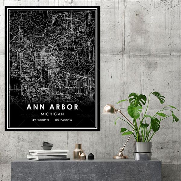 paintings ann arbor city map black and white print wall art canvas painting nordic poster for living room home decoration framed stjk14
paintings ann arbor city map black and white print wall art canvas painting nordic poster for living room home decoration framed stjk14