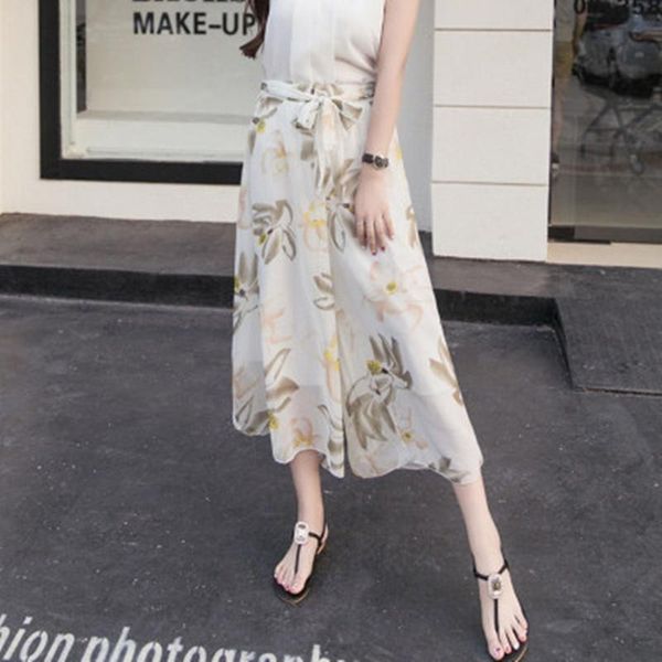 women's pants & capris elastic size plus waist summer women chiffon casual loose ankle-length floral print wide leg yxr517, Black;white
women's pants & capris elastic size plus waist summer women chiffon casual loose ankle-length floral print wide leg yxr517, Black;white
