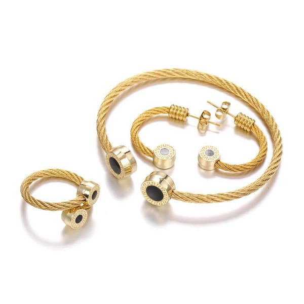 luxury 3pcs/set open bangle men bracelet cuff stainless steel titanium ring earring sets gold color jewelry for charm bracelets, Golden;silver
luxury 3pcs/set open bangle men bracelet cuff stainless steel titanium ring earring sets gold color jewelry for charm bracelets, Golden;silver