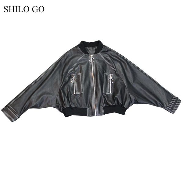 women's jackets shilo go leather jacket womens spring fashion sheepskin genuine coat o neck batwing sleeve round metal zipper loose, Black;brown
women's jackets shilo go leather jacket womens spring fashion sheepskin genuine coat o neck batwing sleeve round metal zipper loose, Black;brown